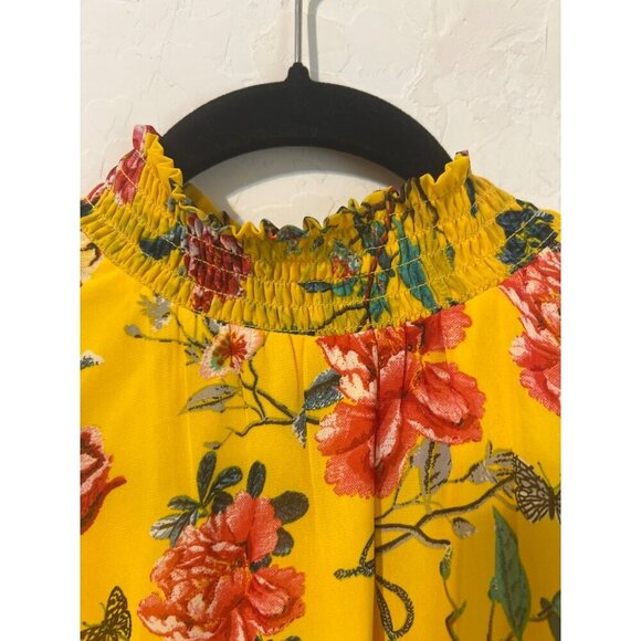 Midnight Sky Sz XL Brightly Colored Yellow Mock Neck Sleeveless - Picture 3 of 6